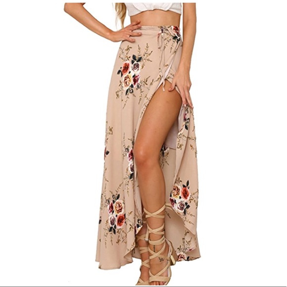 The “ Leila “ Boho Skirt in Tan - Picture 3 of 8
